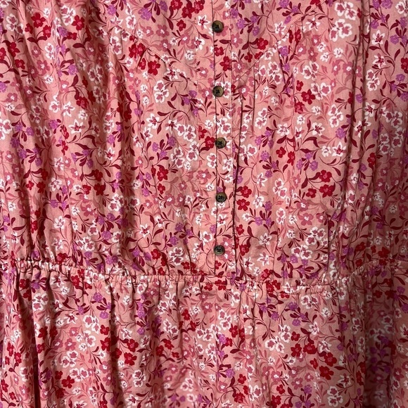 NWT Terra & Sky Cotton Smock Button Front Floral Peasant Dress Size 2X - Picture 9 of 12